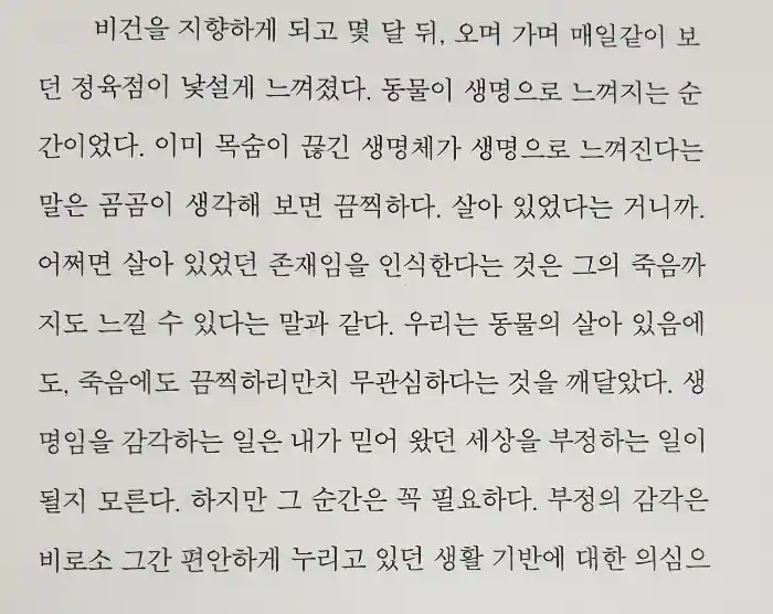 비건 후 변화된 글