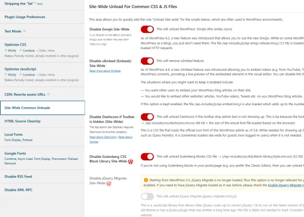 Asset CleanUp 플러그인 설정 화면